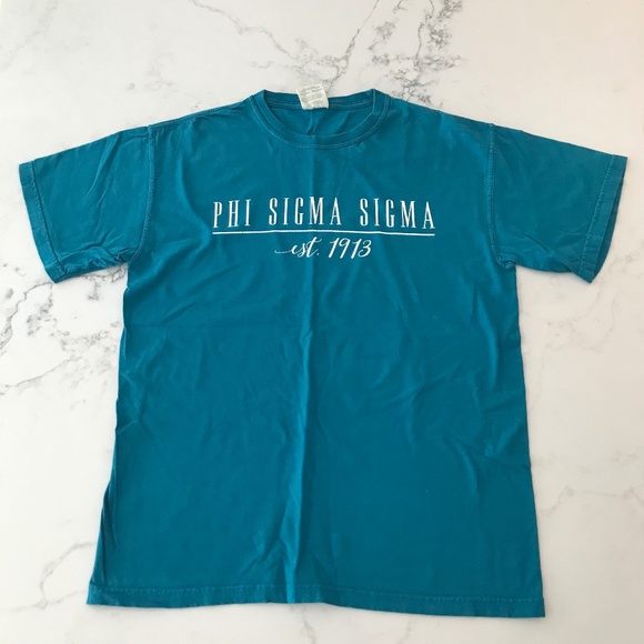 Phi Sigma Sigma Est 1913 Blue T Shirt Comfort Colors Size Medium - Picture 1 of 2